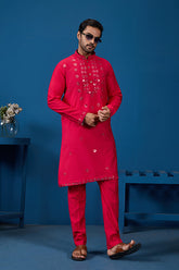 Rani Mirror Embroidered Kurta for Men